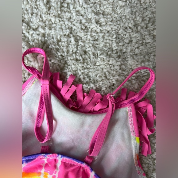 Girls 6x Jantzen Girls Tie-Dye Fringe One piece Swimsuit - Picture 5 of 9